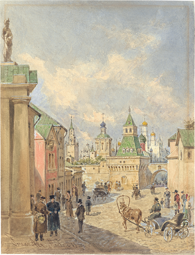Lot 6873, Auction  125, Alt, Franz, Straße am Elias-Tor (Ilinsky Vorota) in Moskau