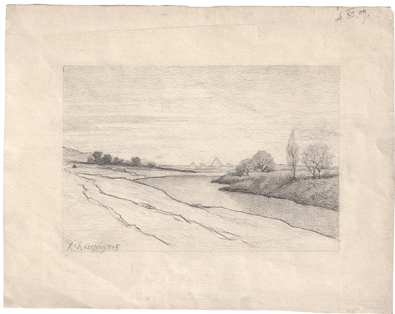 Lot 6901, Auction  125, Harpignies, Henri Joseph, Blick über den Tiber auf Rom und die Kuppel der Peterskirche