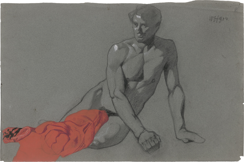 Lot 6911, Auction  125, Hammer, Walter Julius, Akt mit rotem Tuch