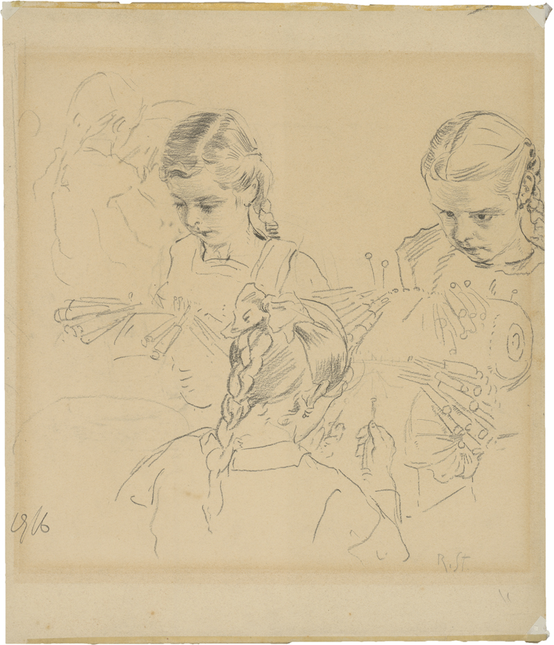 Lot 8174, Auction  125, Sterl, Robert Hermann, Mädchen bei der Handarbeit