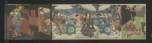 Los 653 - Ukiyo-e Leporello und Kunisada, Utagawa - Album mit 37 Ukiyo-e Farbholzschnitten in 23 Trypticha bzw. Dypticha - 15 - thumb