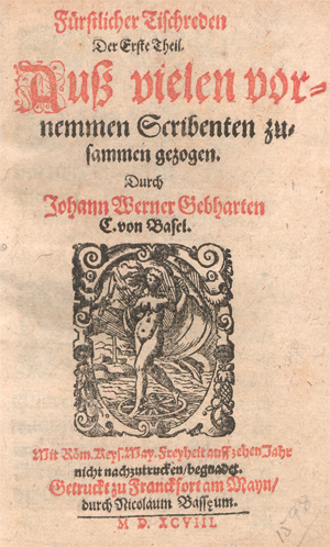 Lot 1120, Auction  126, Colli, Hippolyt von, Fürstlicher Tischreden der erste Theil. 