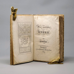 Lot 2039, Auction  126, Goethe, Johann Wolfgang von, West-oestlicher Divan. Stuttgart, Cotta, 1819. Erste Ausgabe in Druckvariante "TAlismane"