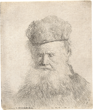 Lot 5207, Auction  126, Rembrandt Harmensz. van Rijn, Bärtiger Greis in Pelzmütze