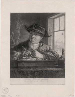 Lot 5329, Auction  126, Schmidt, Georg Friedrich, Selbstporträt Georg Friedrich Schmidt (mit der Spinne)