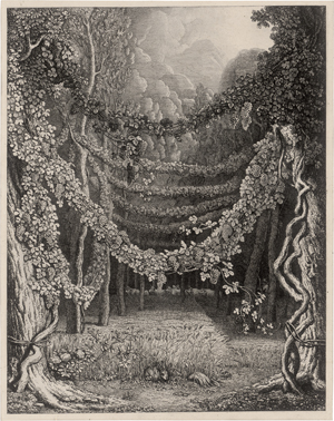 Lot 5337, Auction  126, Tischbein d. Ä., Johann Heinrich, Waldpartie mit Wein und einer Büffelherde