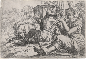 Lot 5691, Auction  126, San Martino, Marco, Der Hirte und die flötenspielende Hirtin