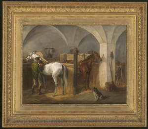 Los 6062 - Adam, Albrecht - Reitknecht mit drei Pferden und Hund im Stall - 1 - thumb