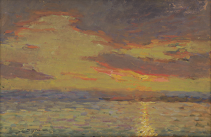 Lot 6193, Auction  126, Seyler, Julius, Mitternachtssonne über den Lofoten