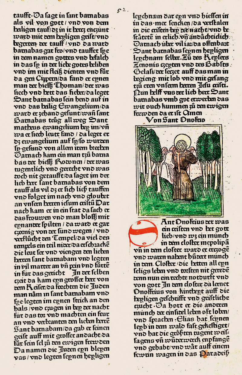 Lot 1058, Auction  126, Voragine, Jacobus de, Einzelblatt aus "Der Heiligen Leben. Band 2, Sommerteil". Augsburg, Günther Zainer, 1472. - Wohl aus der ersten Ausgabe