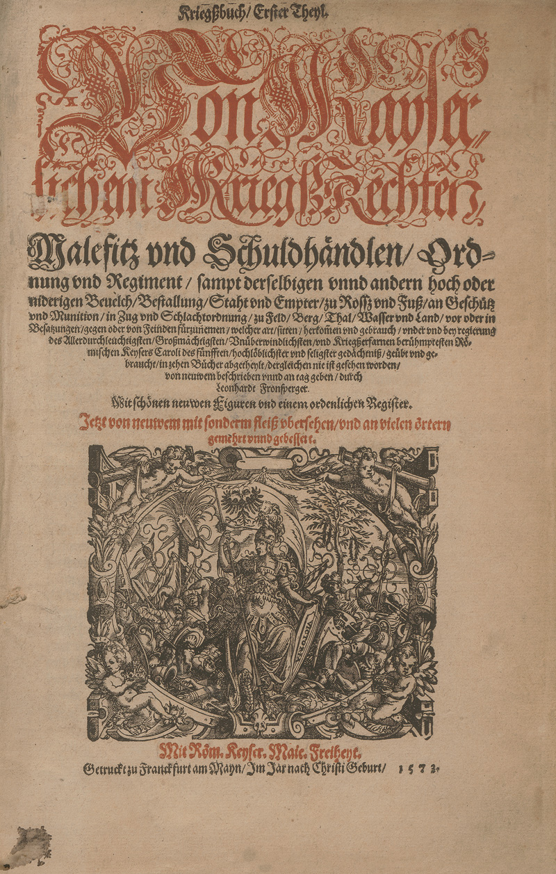 Lot 1136, Auction  126, Fronsperger, Leonhardt, Von Kayserlichem Kriegßrechten