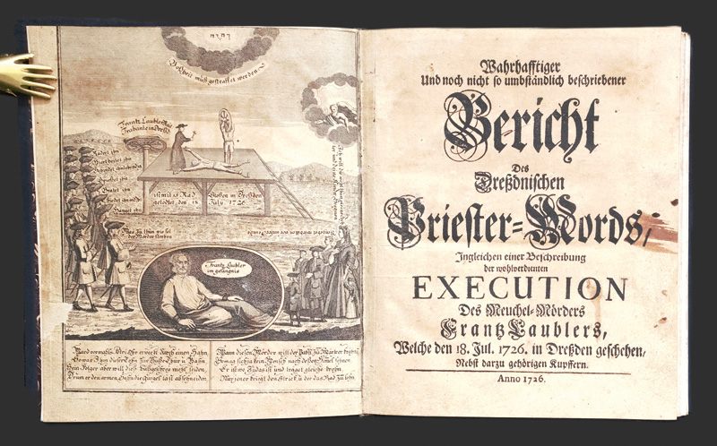 Lot 2100, Auction  126, Schlegel, Ernst Friedrich, Wahrhafftiger Bericht des Dreßdnischen Priester-Mords