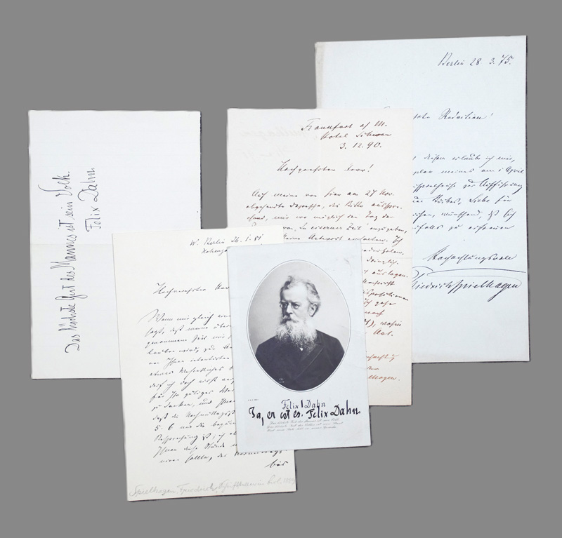 Lot 2514, Auction  126, Dahn, Felix, Signiertes Porträtfoto mit 4 Beilagen. 1875-1905