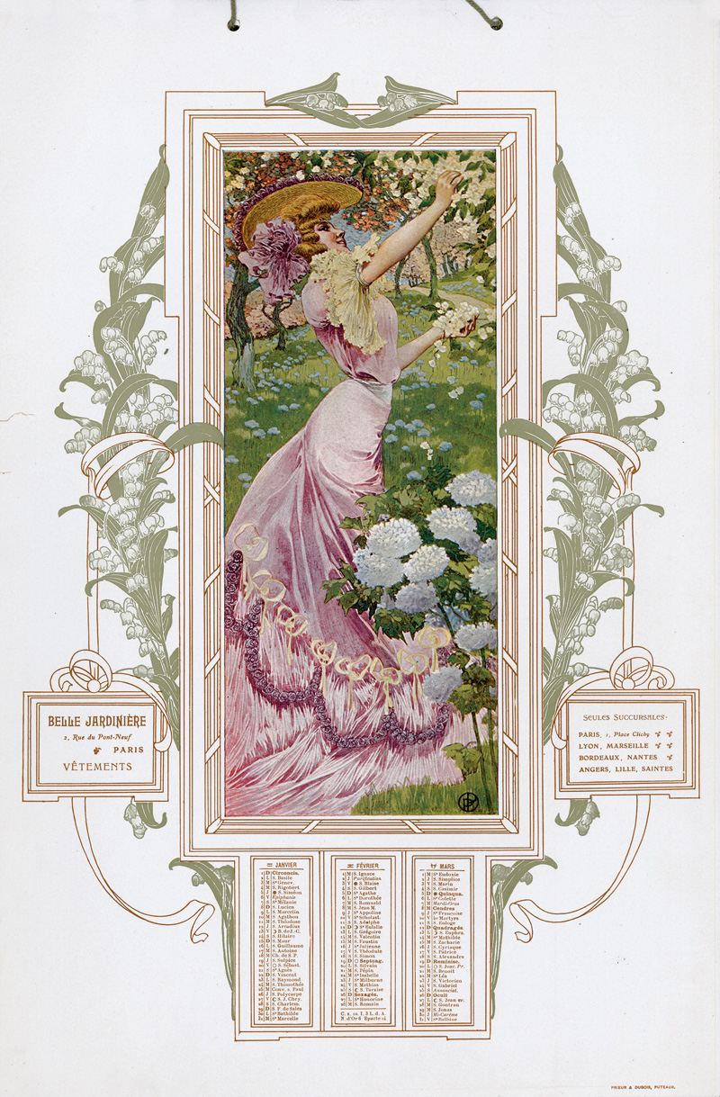 Lot 3410, Auction  126, Callendrier 1905, Offert par La Belle Jardinière. Paris 