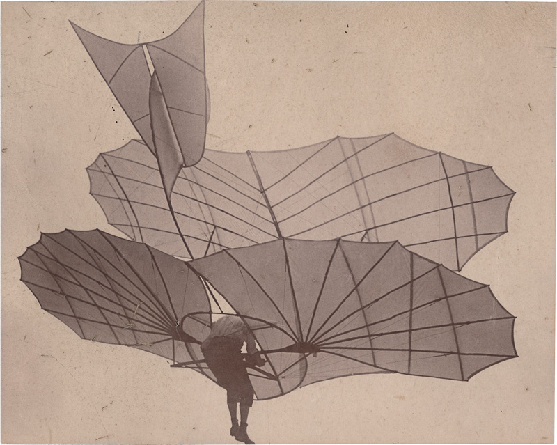 Lot 4065, Auction  126, Lilienthal, Otto, Otto Lilienthal flying his gliding plane "Großer Doppeldecker"