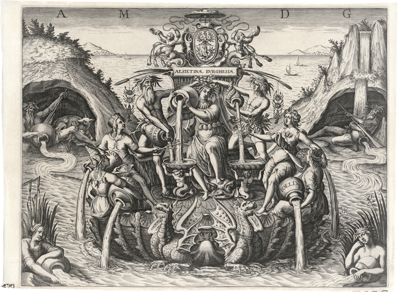 Lot 5132, Auction  126, Greuter, Matthäus, Allegorie auf den Borhesebrunnen in Rom