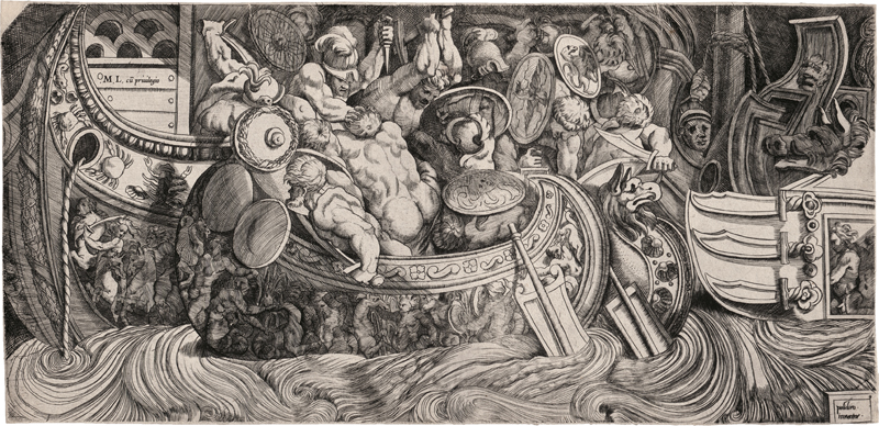 Lot 5167, Auction  126, Lucchese, Michele, Eine antike Seeschlacht (Enterung)