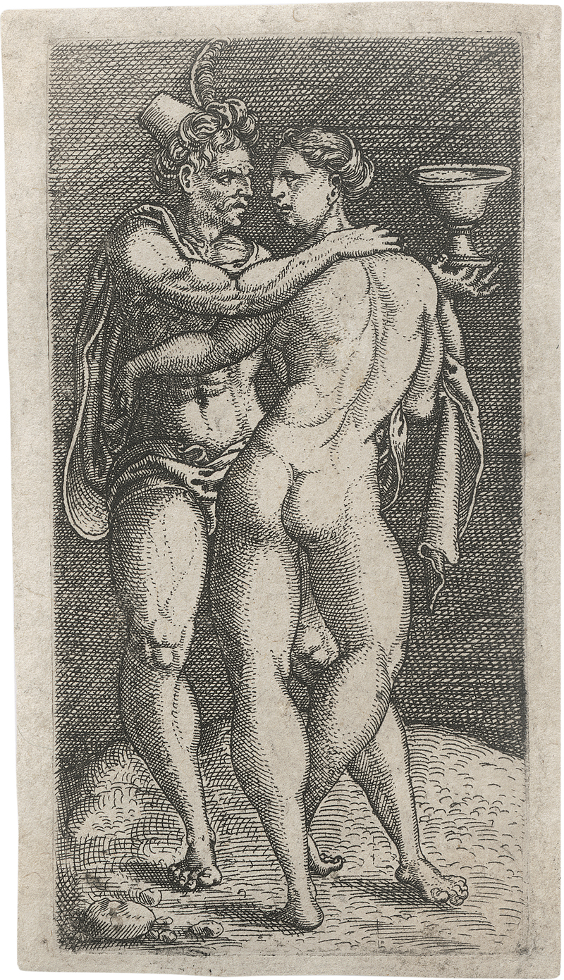 Lot 5178, Auction  126, Niederländisch, 1. Hälfte 16. Jh. Sich umarmendes Liebespaar