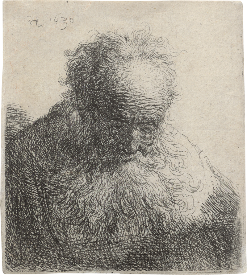 Lot 5208, Auction  126, Rembrandt Harmensz. van Rijn, Greis mit langem Bart, stark vorgebeugt