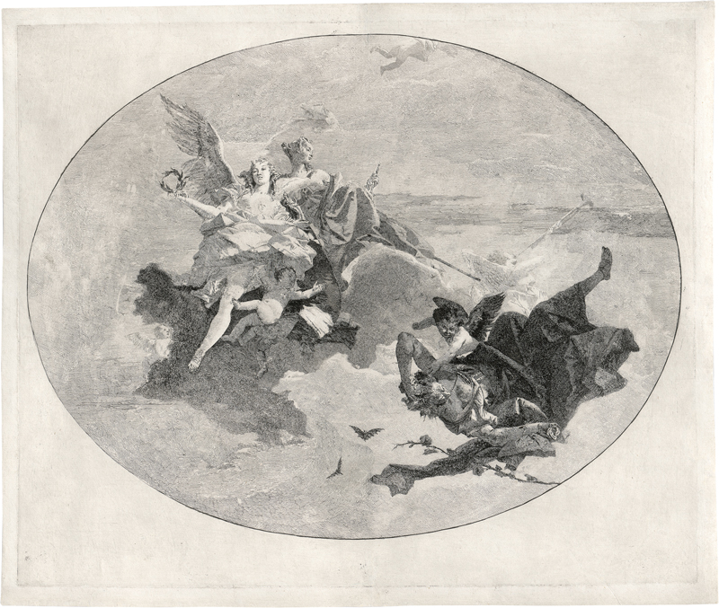 Lot 5332, Auction 126, Tiepolo, Giovanni Domenico, Die Kraft und die Weisheiit verjagen die Unwissenheit