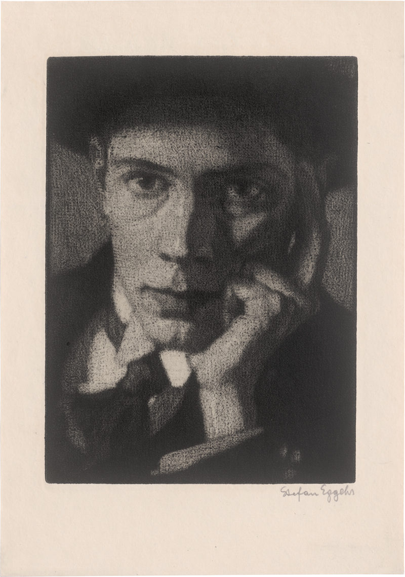Lot 5420, Auction  126, Eggeler, Stefan, Selbstbildnis mit schwarzem Hut