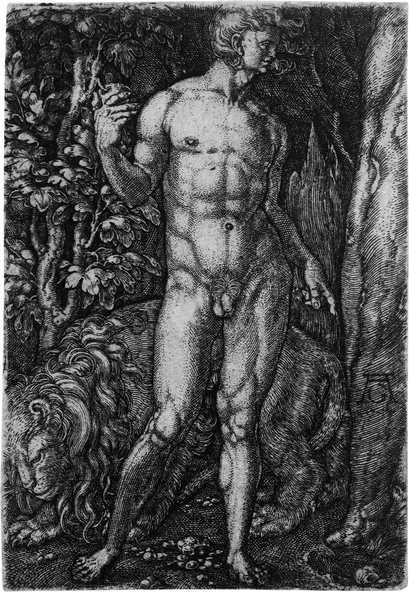 Lot 5479, Auction 126, Aldegrever, Heinrich, Adam mit dem Löwen