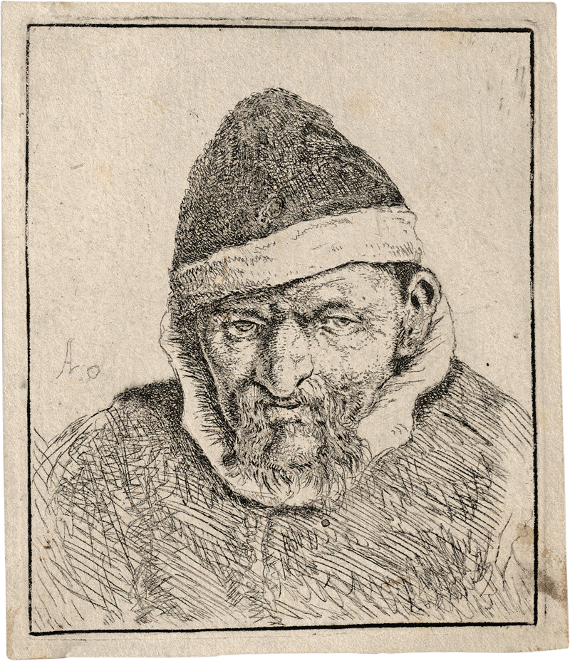 Lot 5634, Auction  126, Ostade, Adriaen van, Büste eines Bauern mit spitzer Mütze