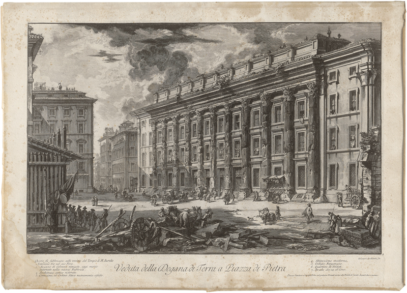 Lot 5653, Auction  126, Piranesi, Giovanni Battista, Veduta della Dogana di Terra a Piazza di Pietra