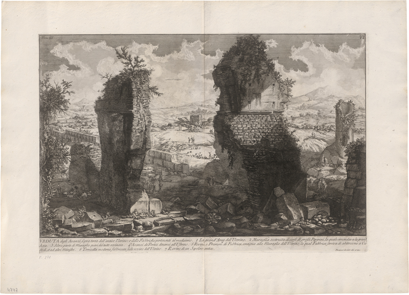 Lot 5658, Auction  126, Piranesi, Giovanni Battista, Veduta degli Avanzi sopra terra dell'antico Ustrino