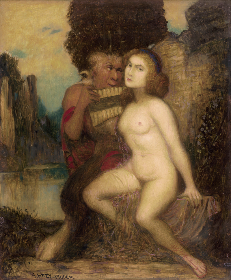 Lot 6188, Auction  126, Frey-Moock, Adolf, "Liebeserwachen" - Pan und Nymphe