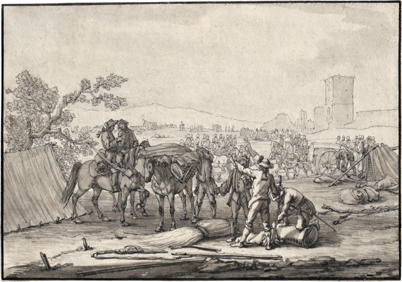 Lot 6589, Auction  126, Rugendas d.Ä., Georg Philipp, Ein Feldlager vor dem am 8. Dezember 1703 bombardierten Augsburger Klinkertor