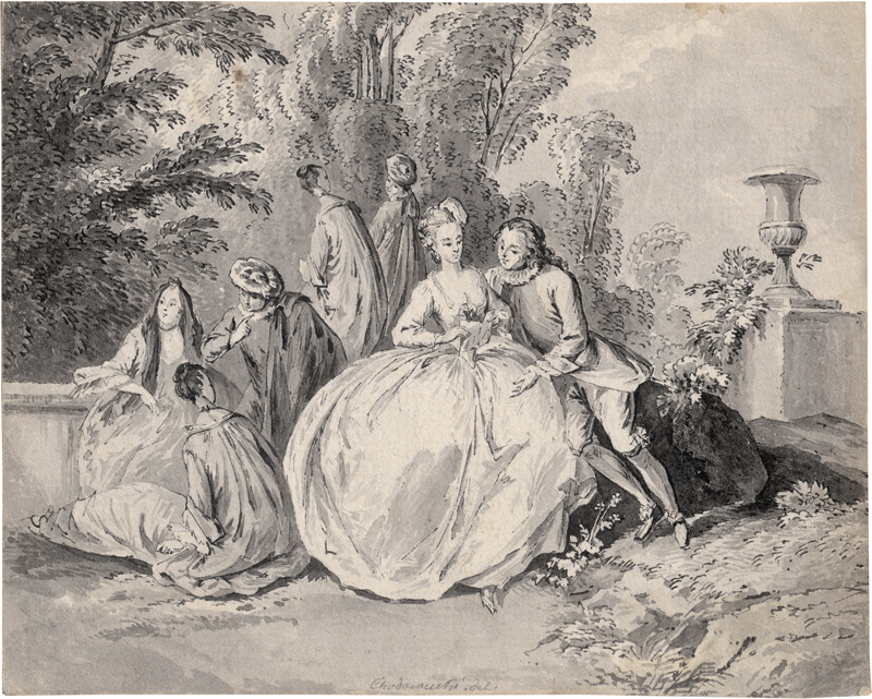 Lot 6596, Auction  126, Chodowiecki, Daniel Nikolaus, Galante Szene in einem Park