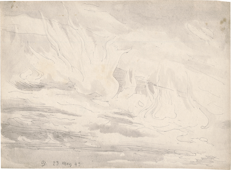 Lot 6634, Auction  126, Gille, Christian Friedrich, Himmelstudie mit flammenförmigen Wolken