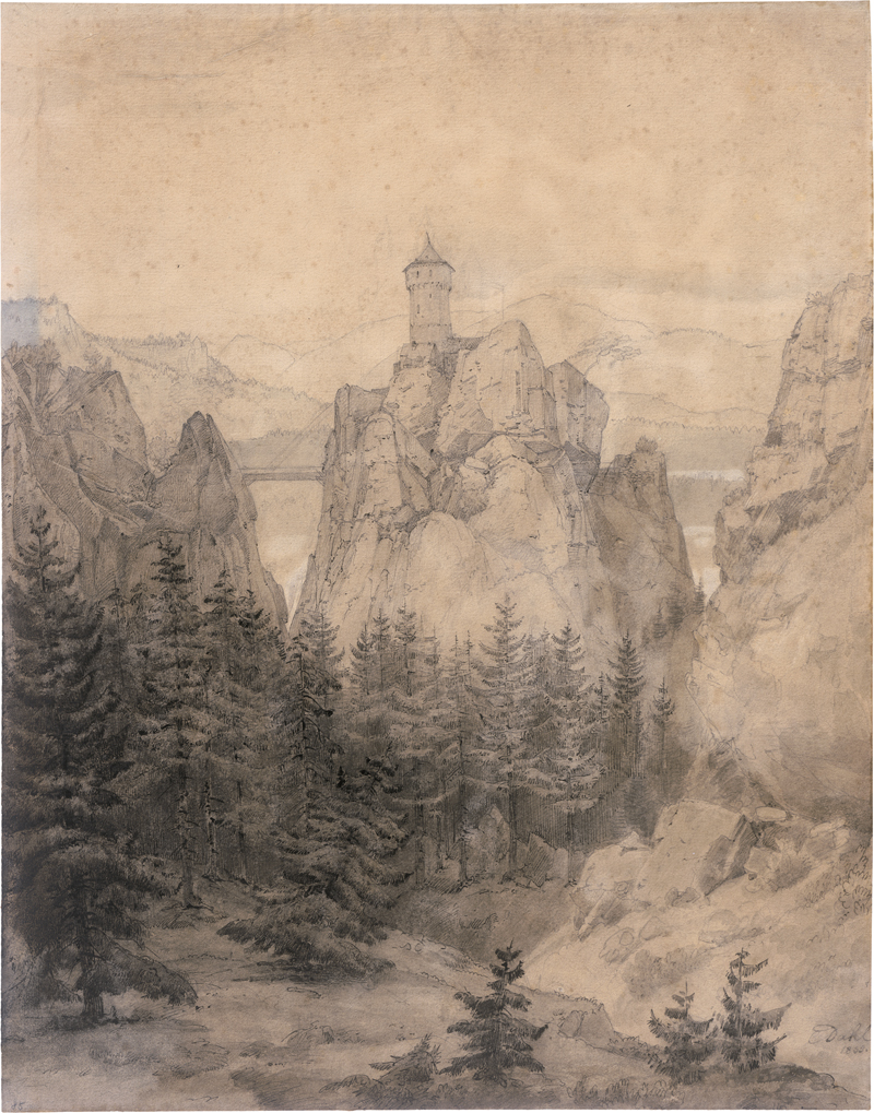 Lot 6641, Auction 126, Dahl, Johann Christian Clausen, Felsenburg im Gebirge