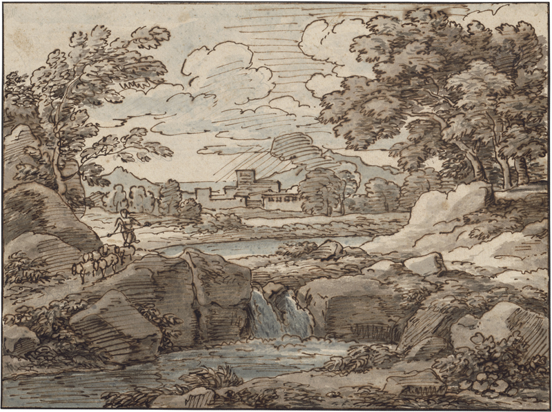 Lot 6668, Auction  126, Reinhart, Johann Christian, Ideallandschaft mit Hirt und Ziegen