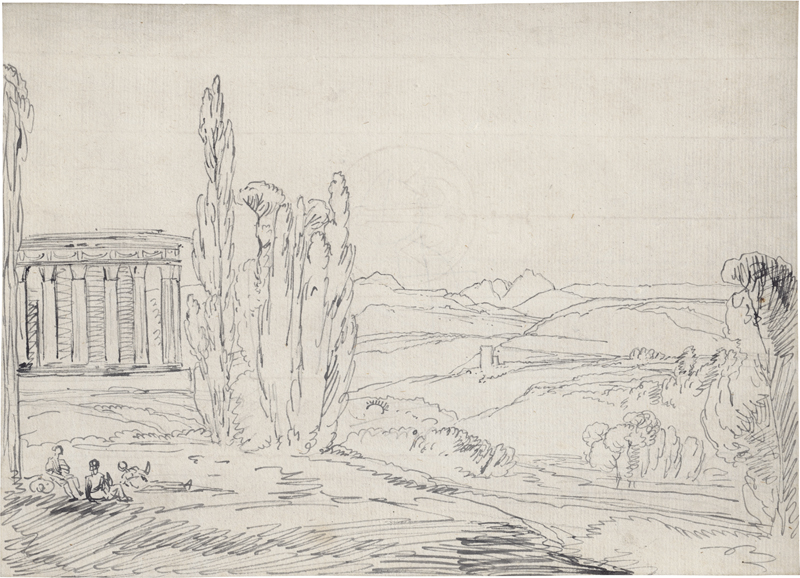 Lot 6669, Auction  126, Kobell, Ferdinand, Klassische Landschaft mit Rundtempel