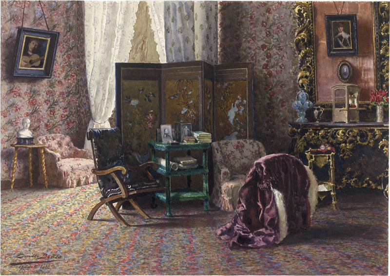 Lot 6698, Auction  126, Bensa, Ernesto, Salon der Großfürstin Olga Nikolajewna in der Villa di Quarto bei Florenz