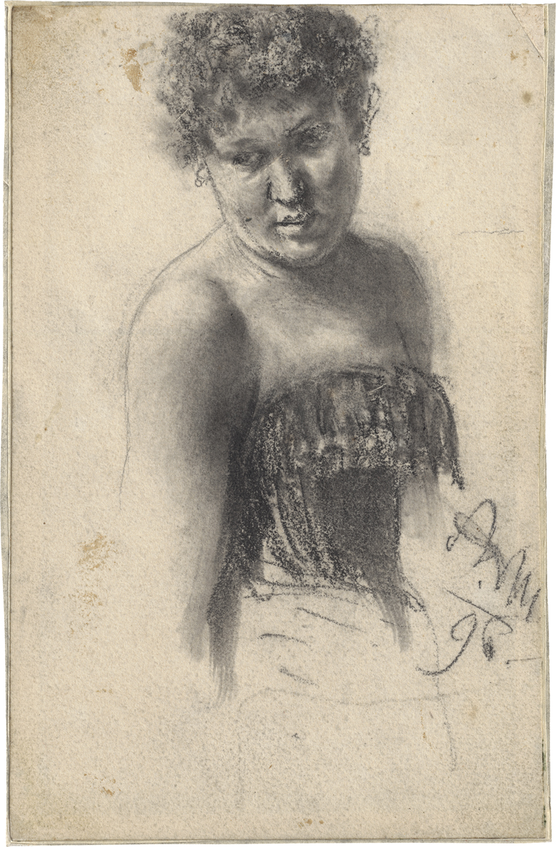 Lot 6719, Auction  126, Menzel, Adolph von, Frau im Korsett, den Kopf geneigt