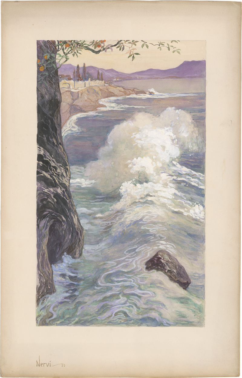 Lot 6737, Auction 126, Deutsch, um 1910. An der Küste von Nervi