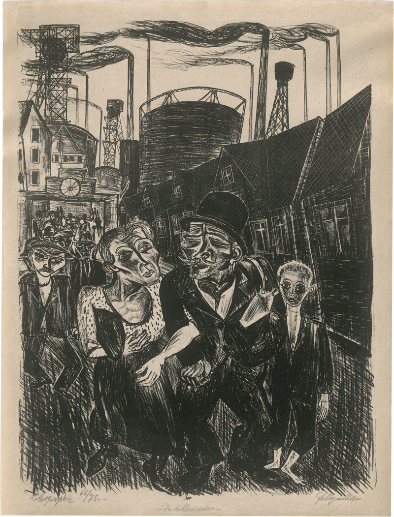 Lot 7081, Auction  126, Felixmüller, Conrad, Im Kohlenrevier (Heimkehr der Kohlenarbeiter)