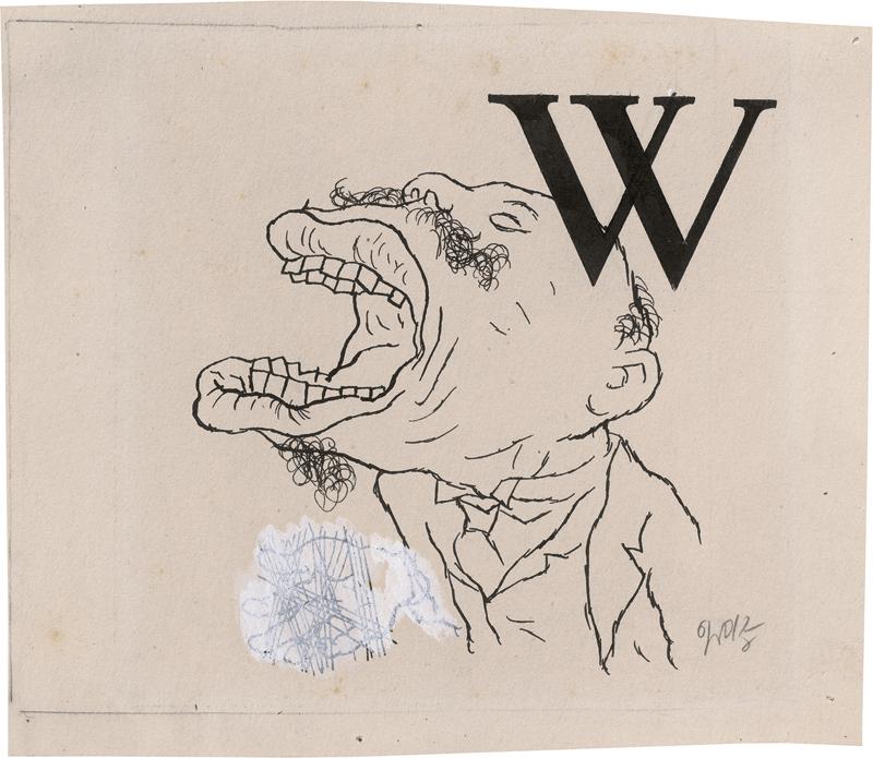 Lot 7090, Auction  126, Grosz, George, Initiale W, zu Daudet, Die Abenteuer des Herrn Tartarin aus Tarascon