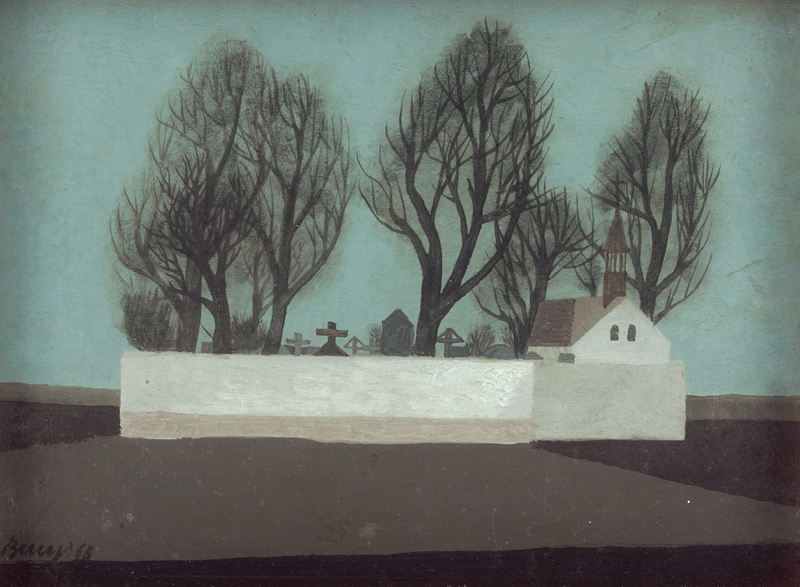 Lot 7160, Auction  126, Beneš, Vlastimil, Friedhof mit Bäumen