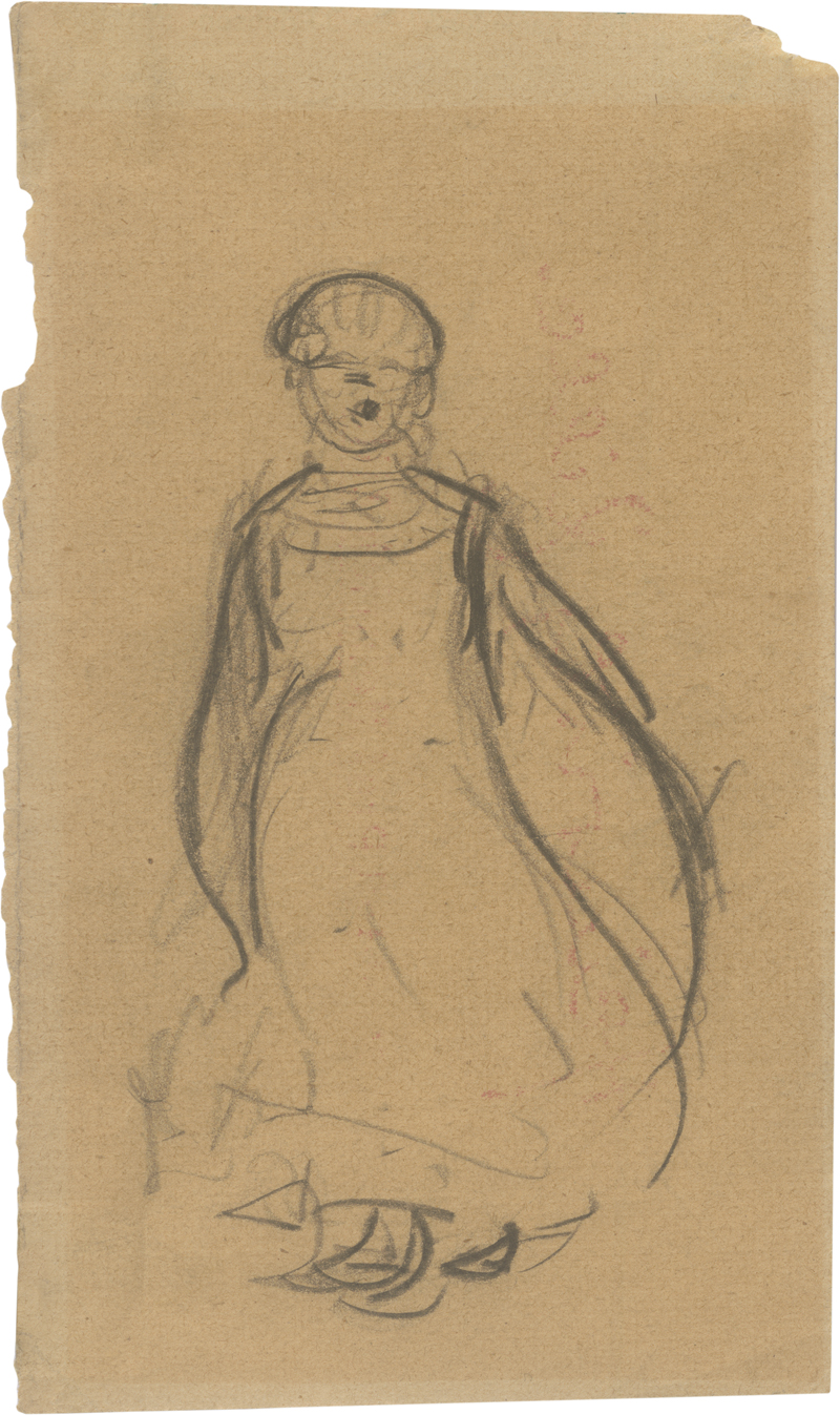 Lot 8315, Auction  126, Zille, Heinrich, Skizze einer stehenden Dame