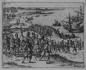 Lot 24, Auction  127, Hulsius, Levinus, Dreyzehente Schiffahrt, darinnen ein warhafftiger und gründtlicher Bericht, von dem itzigen Zustandt der Landtschafft Virginien