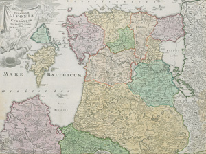 Lot 145, Auction  127, Homann, Johann Baptist, Ducatuum Livoniae et Curlandiae cum vicinis insulis. Kupferstichkarte