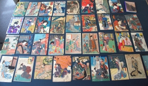 Los 602 - Bijin-ga - Sammlung von 36 Ukiyo-e Farbholzschnitten verschiedener Künstler. Tokio 1831-1866 - 1 - thumb