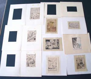 Los 621 - Japanische Buchholzschnitte - Sammlung von 9 Holzschnitt-Albumblättern - 1 - thumb