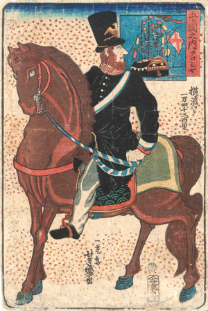 Los 662 - Ausländische Reiter - 2 Yokohama-e Farbholzschnitte  - 1 - thumb