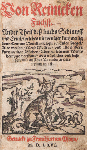 Lot 1189, Auction  127, Reinicken Fuchs, Von und Solis, Virgil, Ander Theil deß buchs Schimpff und Ernst, welches nit weniger kurtzweilig denn Centum Nouella, Esopus, Eulenspiegel...