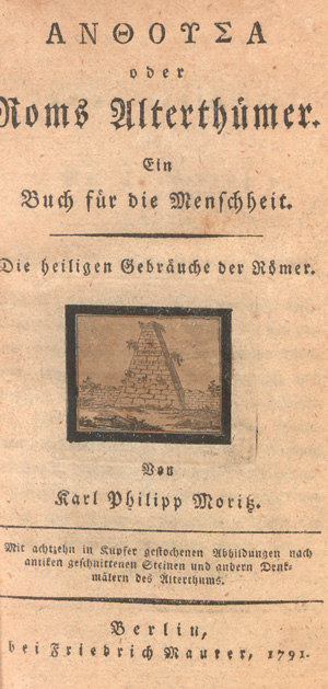 Lot 2127, Auction  127, Moritz, Karl Philipp, Anthousa  oder Roms Alterthümer